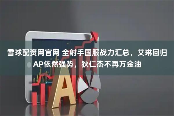 雪球配资网官网 全射手国服战力汇总，艾琳回归AP依然强势，狄仁杰不再万金油